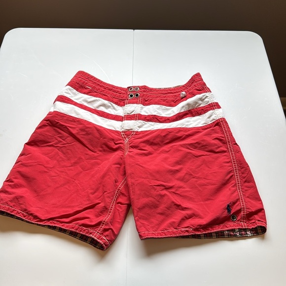 Polo Ralph Lauren Reversible Swim Trunks Striped Plaid - Picture 5 of 9